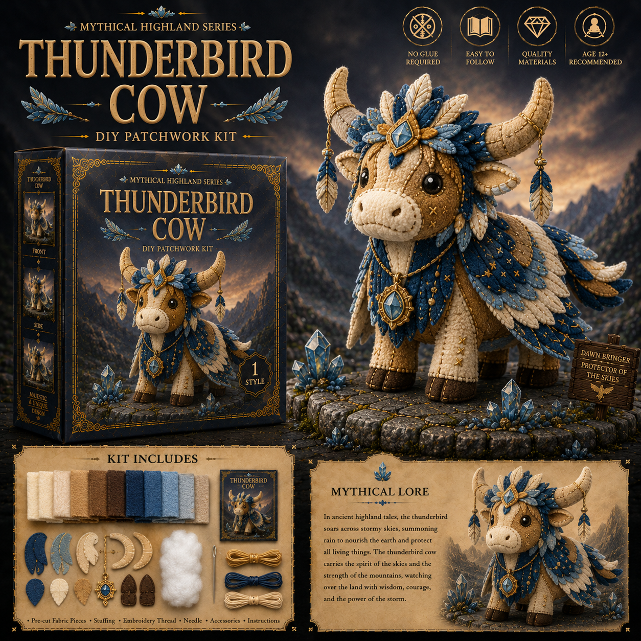 Mythical Highland Cow DIY Sewing Kit 🐮✨🔥New product launch🌙🔥