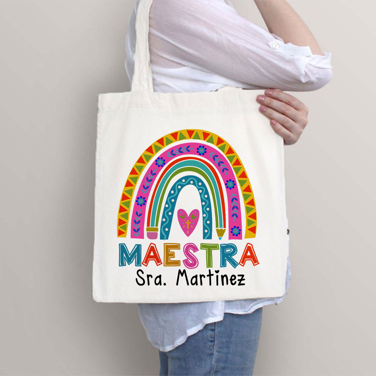 Personalized Maestra Spanish Teacher Tote Bag