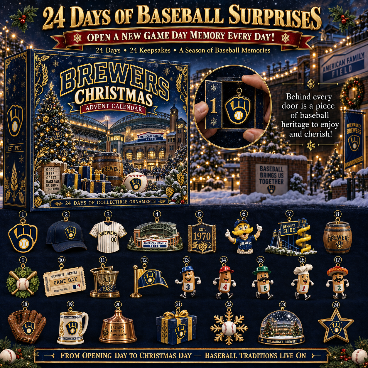 🎄 Brew Crew! Baseball Christmas Advent Calendar
