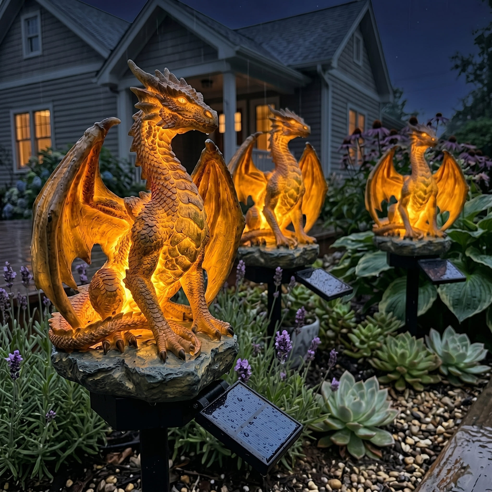 Epic Guardian Dragon Waterproof Solar Powered Garden Landscape Stake Light