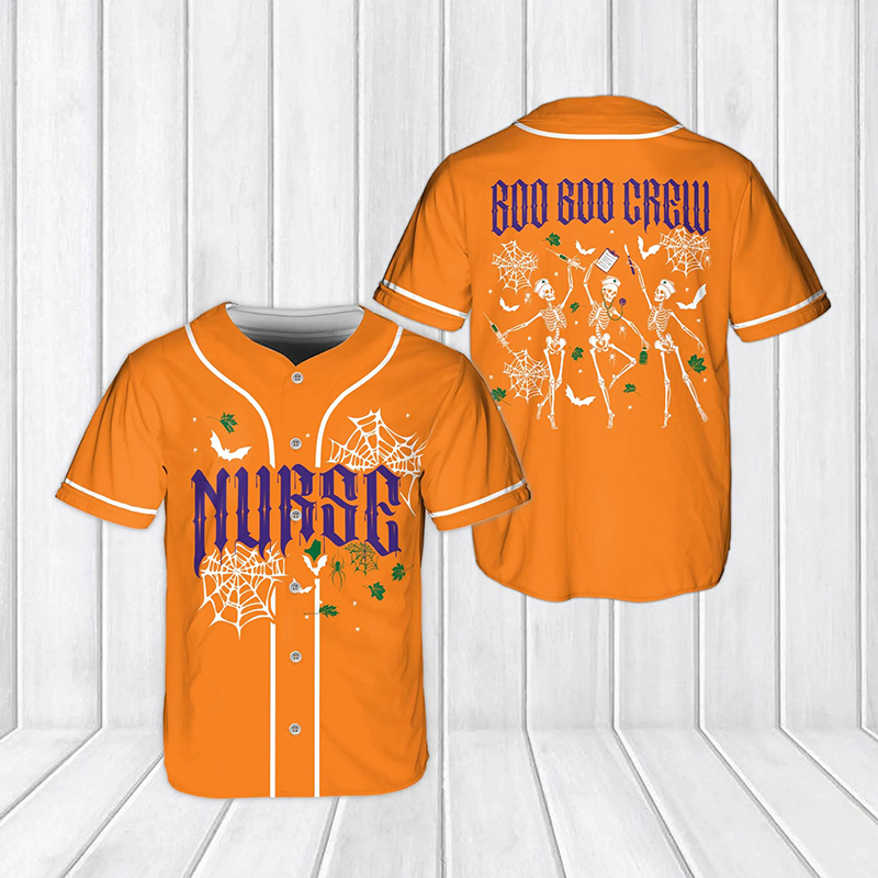 Preppy Solid Halloween Skeleton Game Day Baseball Jersey