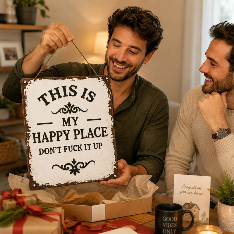 “This Is My Happy Place” Metal Wall Sign