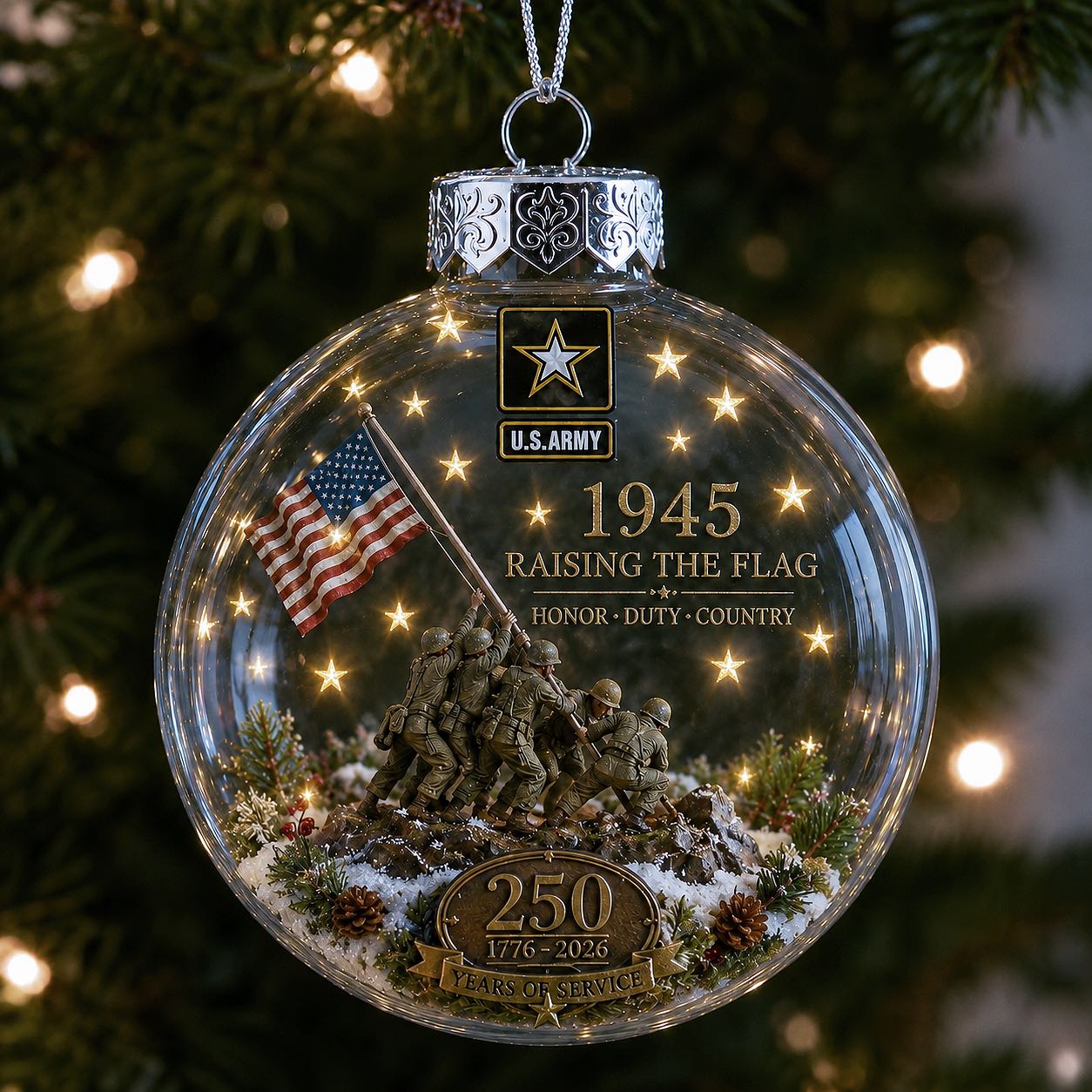 🎄 LAST DAY 75% OFF 🇺🇸 America 250th Military Legacy Light-Up Christmas Ball
