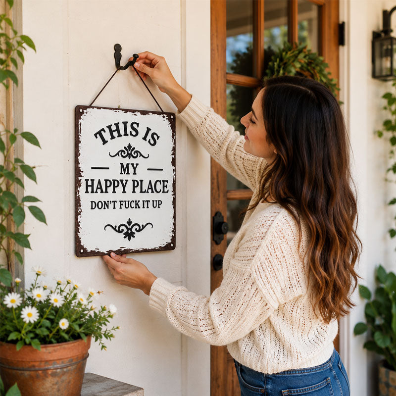 “This Is My Happy Place” Metal Wall Sign