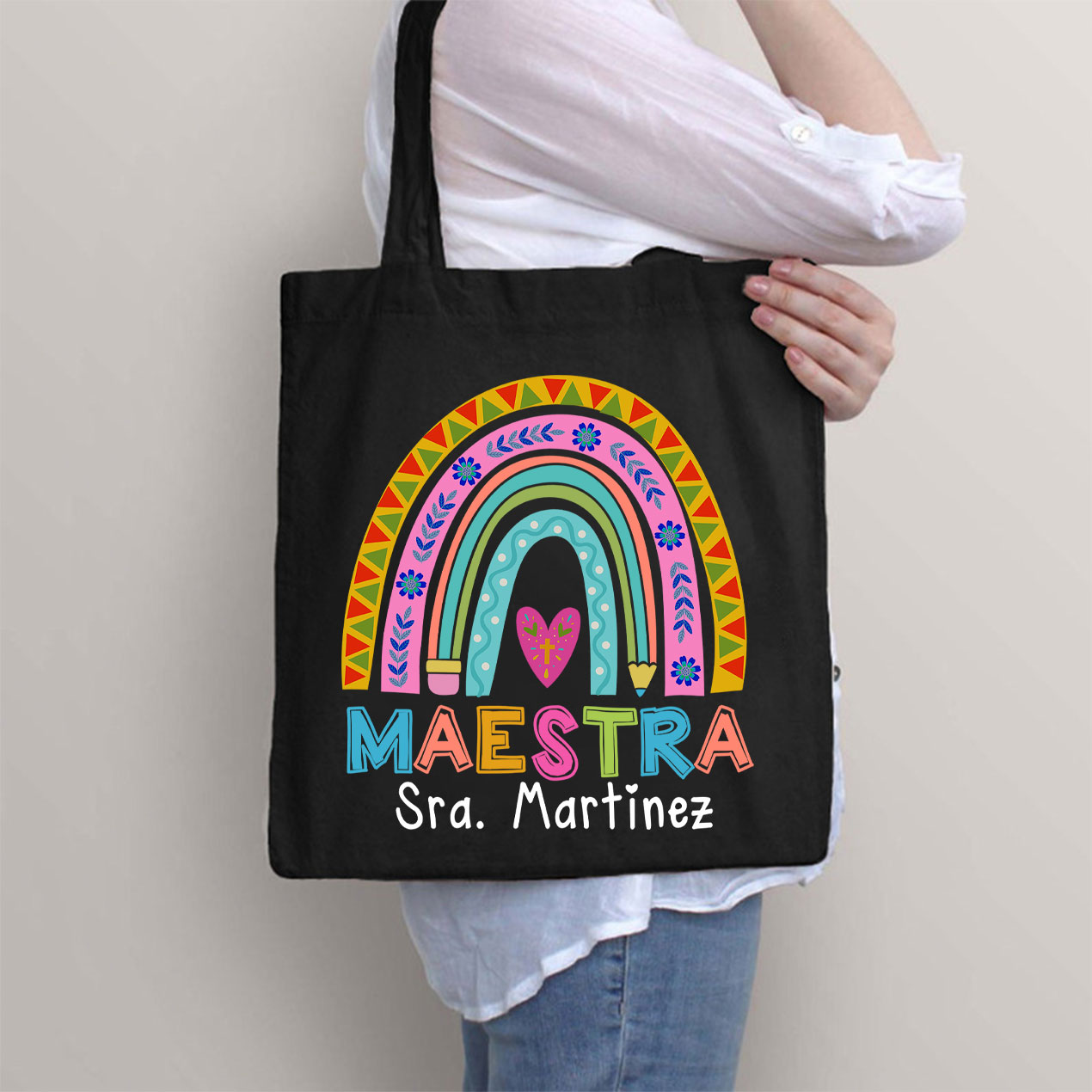 Personalized Maestra Spanish Teacher Tote Bag