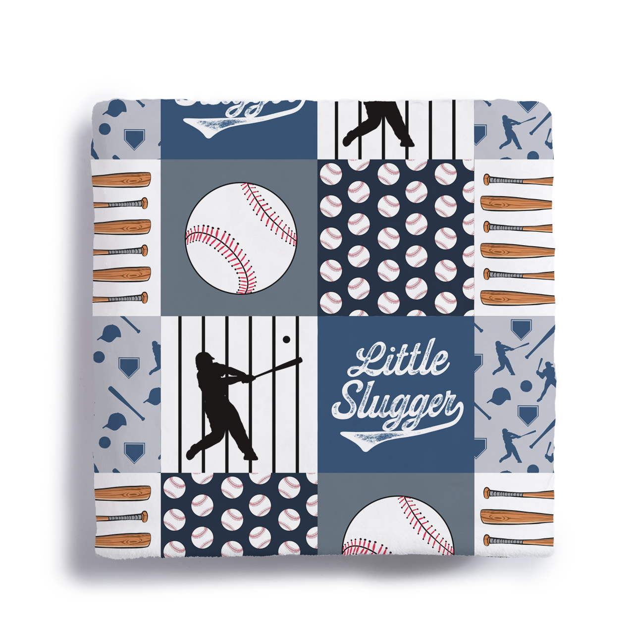 Baseball Block Baby Flannel Blanket