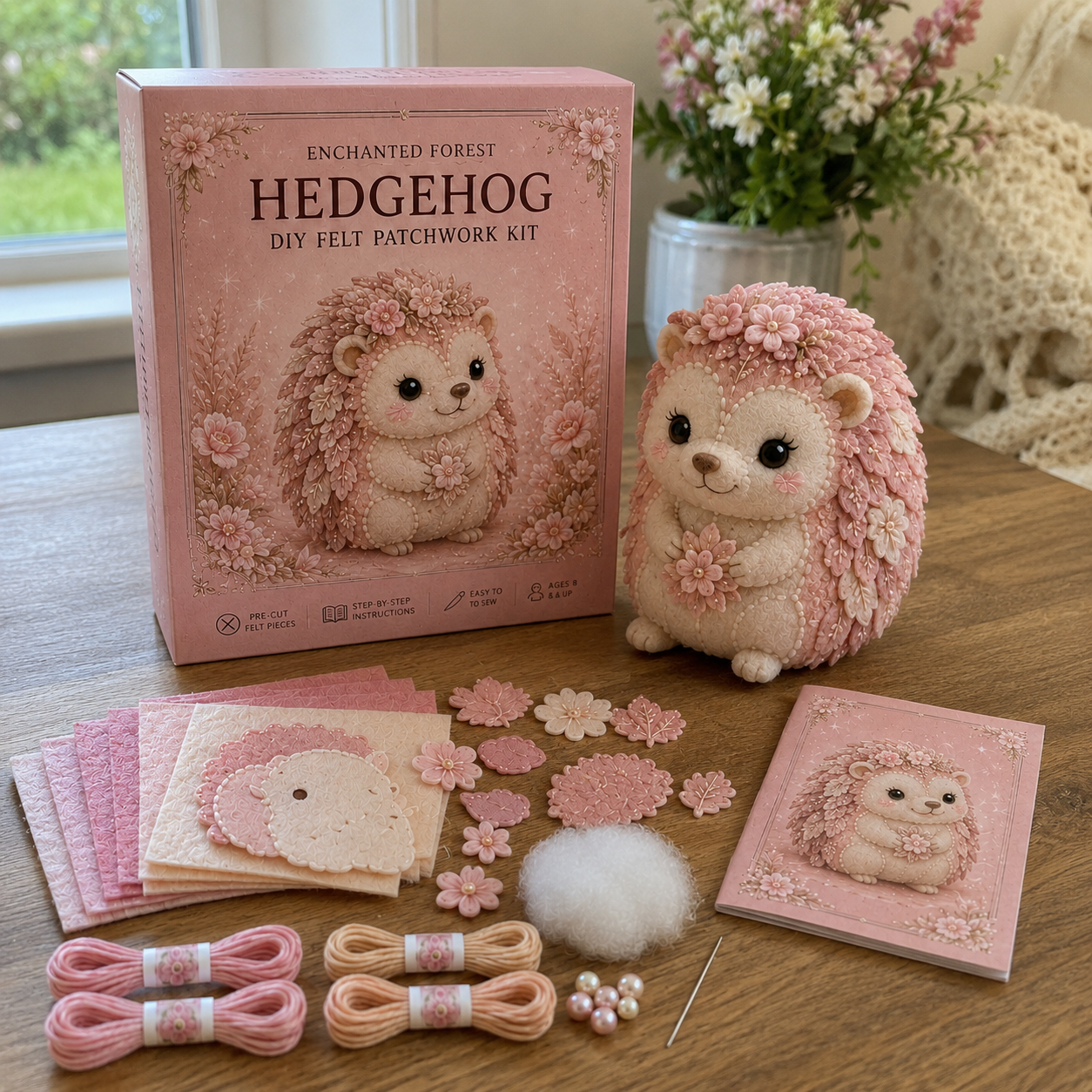 💗Pink Woodland Friends DIY Felt Sewing Kit – Make Your Own Cute Animal