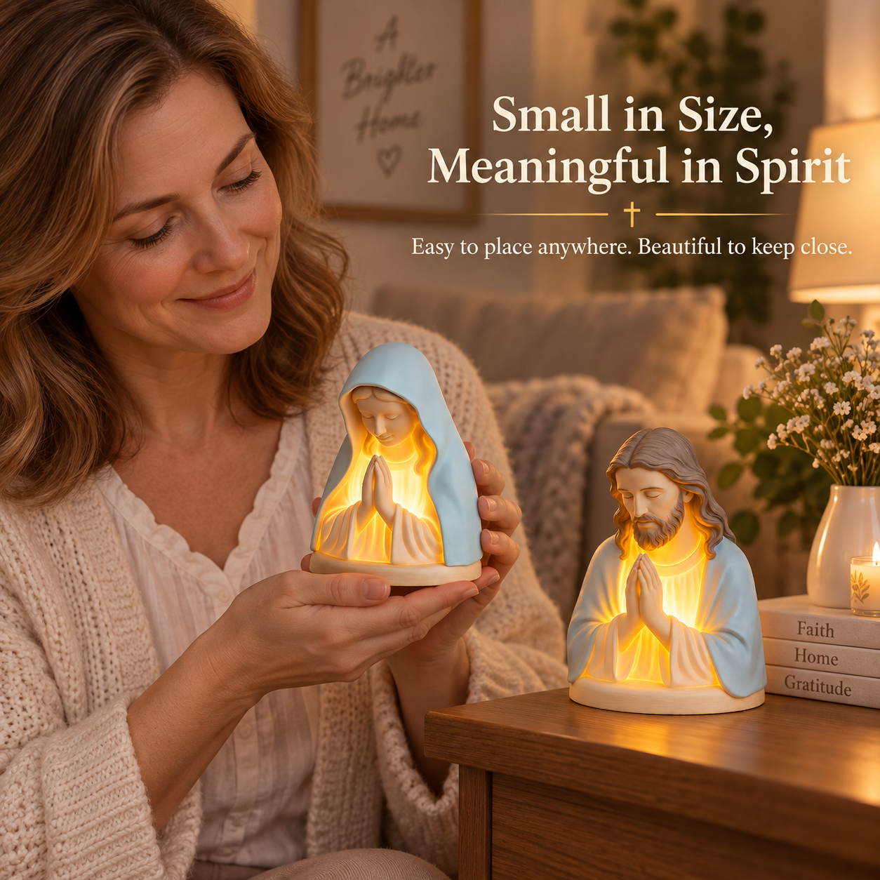 Handmade Resin Christian Prayer Night Light