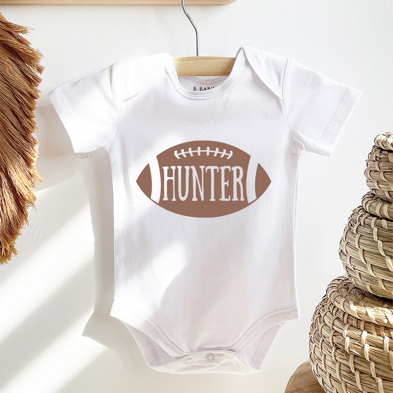 Custom Name Football Bodysuit For Baby