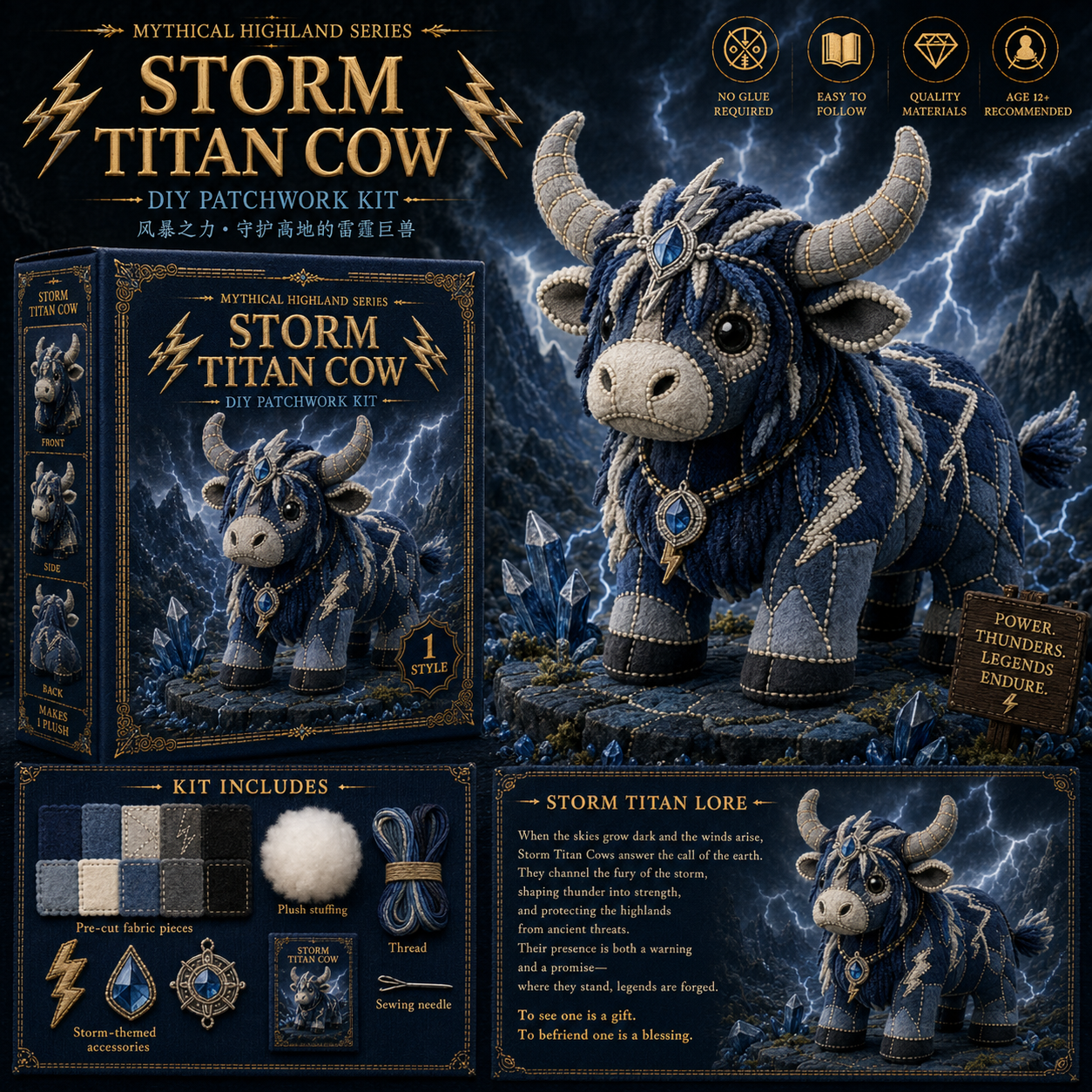 Mythical Highland Cow DIY Sewing Kit 🐮✨🔥New product launch🌙🔥