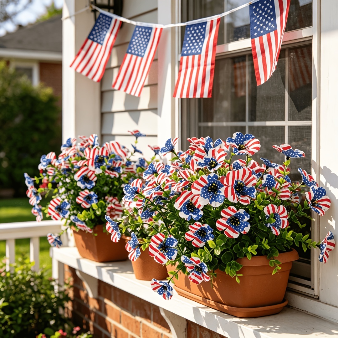 4th of July Hot Sale 60% Off Patriotic Red White Blue Artificial Flowers