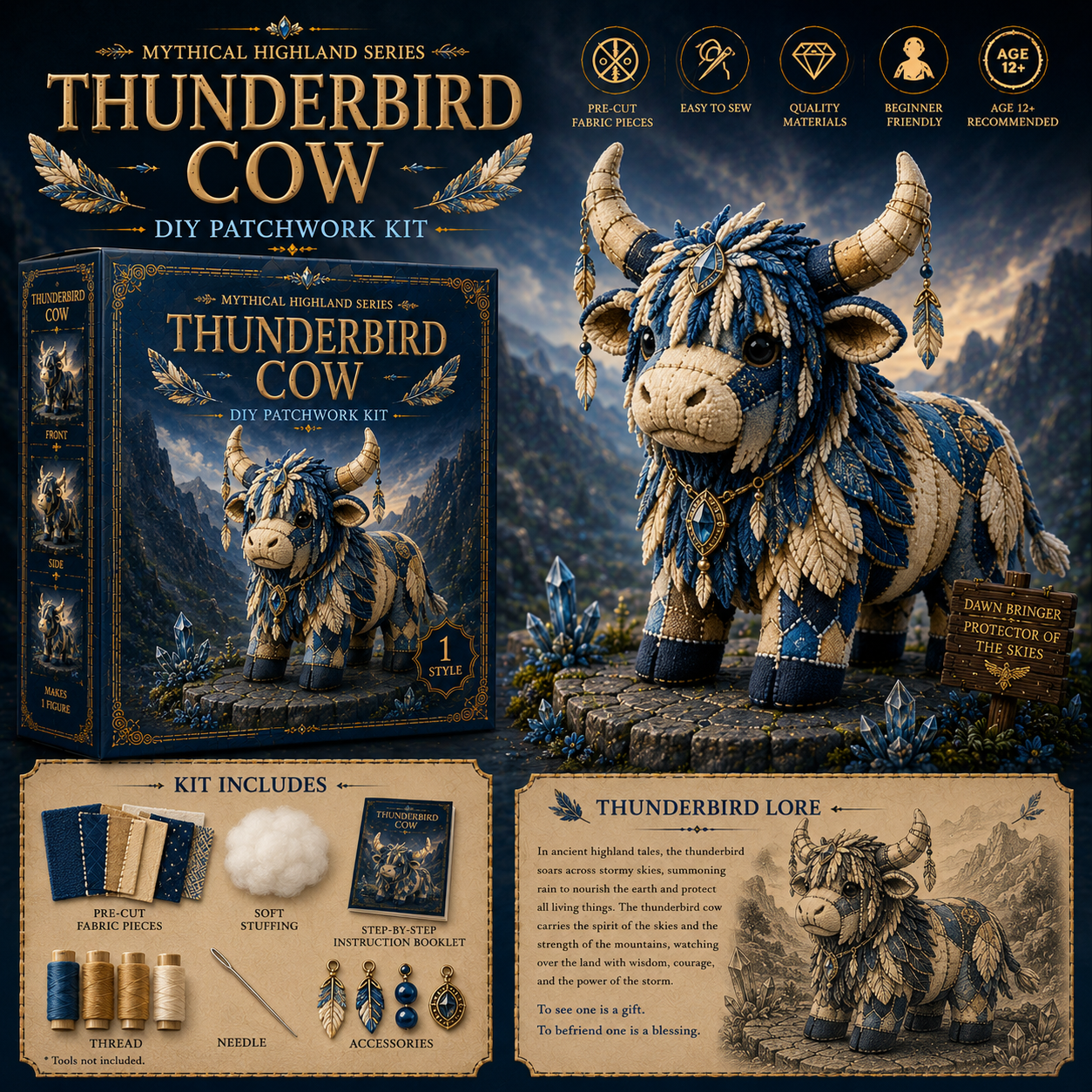 Mythical Highland Cow DIY Sewing Kit 🐮✨🔥New product launch🌙🔥