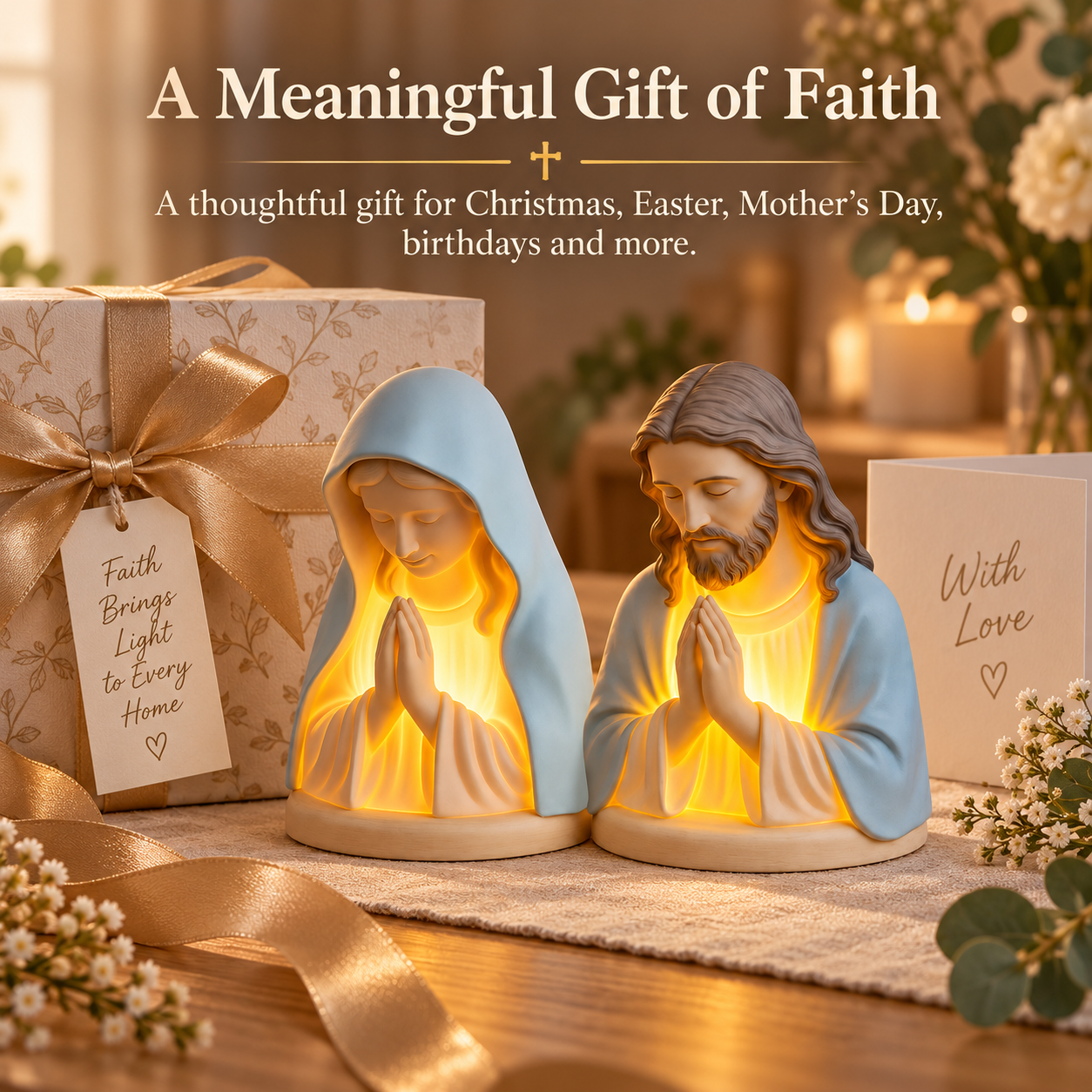 Handmade Resin Christian Prayer Night Light