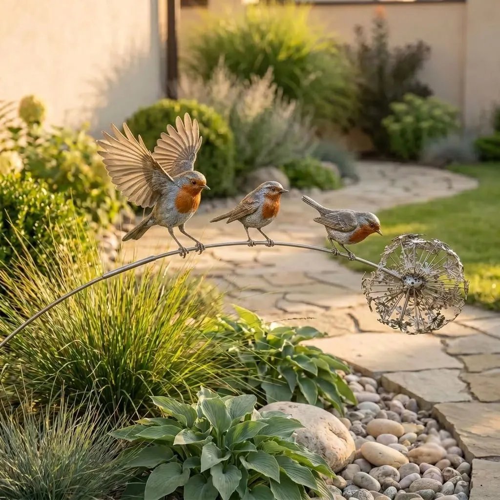 Robin Memorial Garden Stake – Loved Ones Are Near Garden Decor