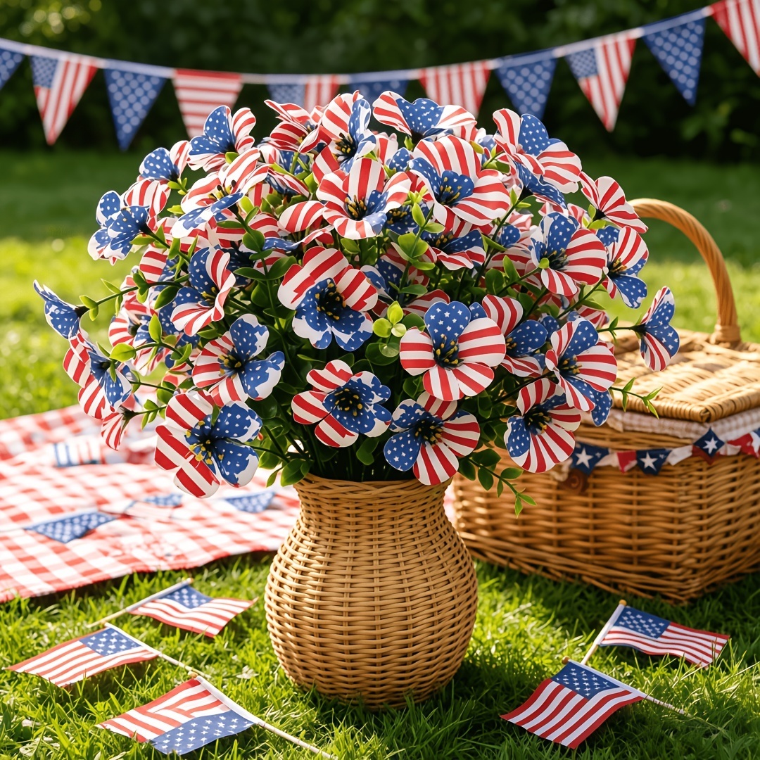 4th of July Hot Sale 60% Off Patriotic Red White Blue Artificial Flowers