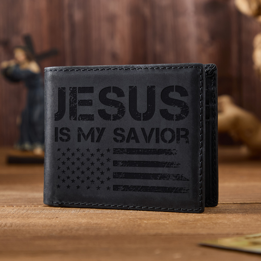 Jesus Is My Savior Leather Wallet