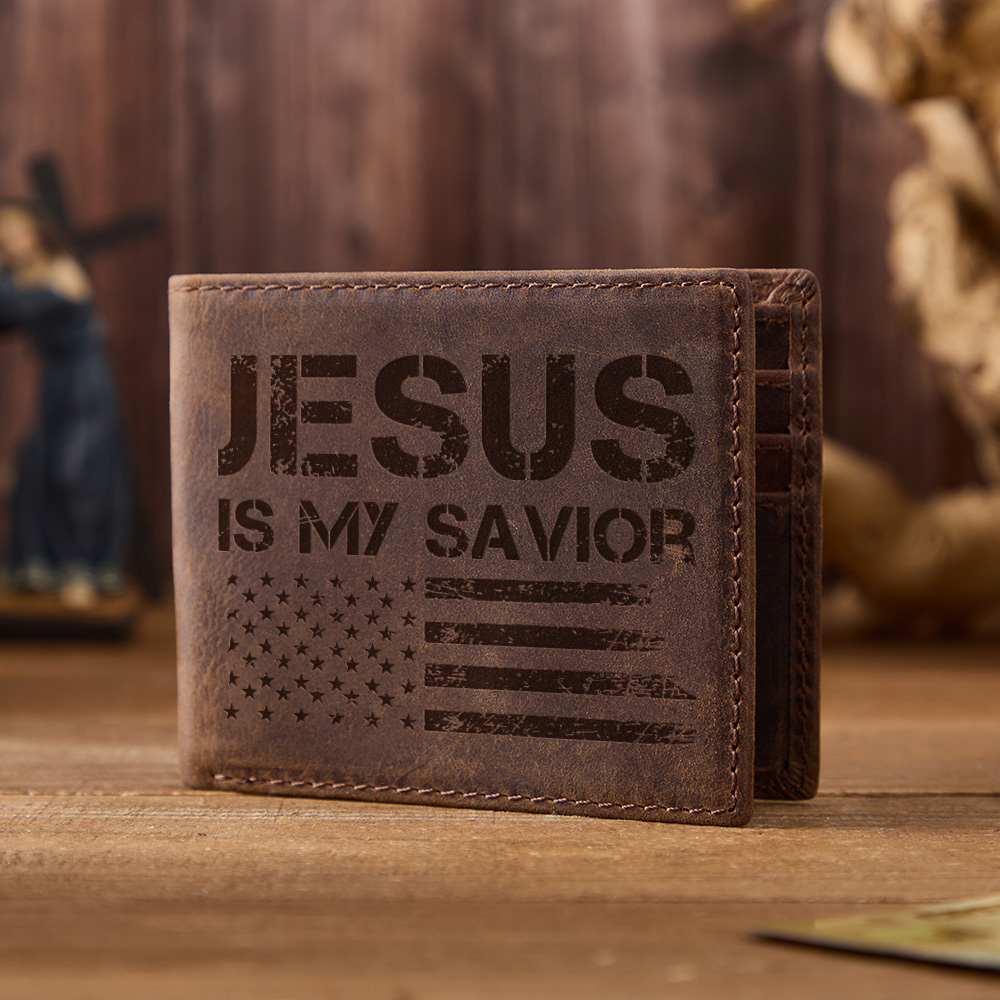 Jesus Is My Savior Leather Wallet