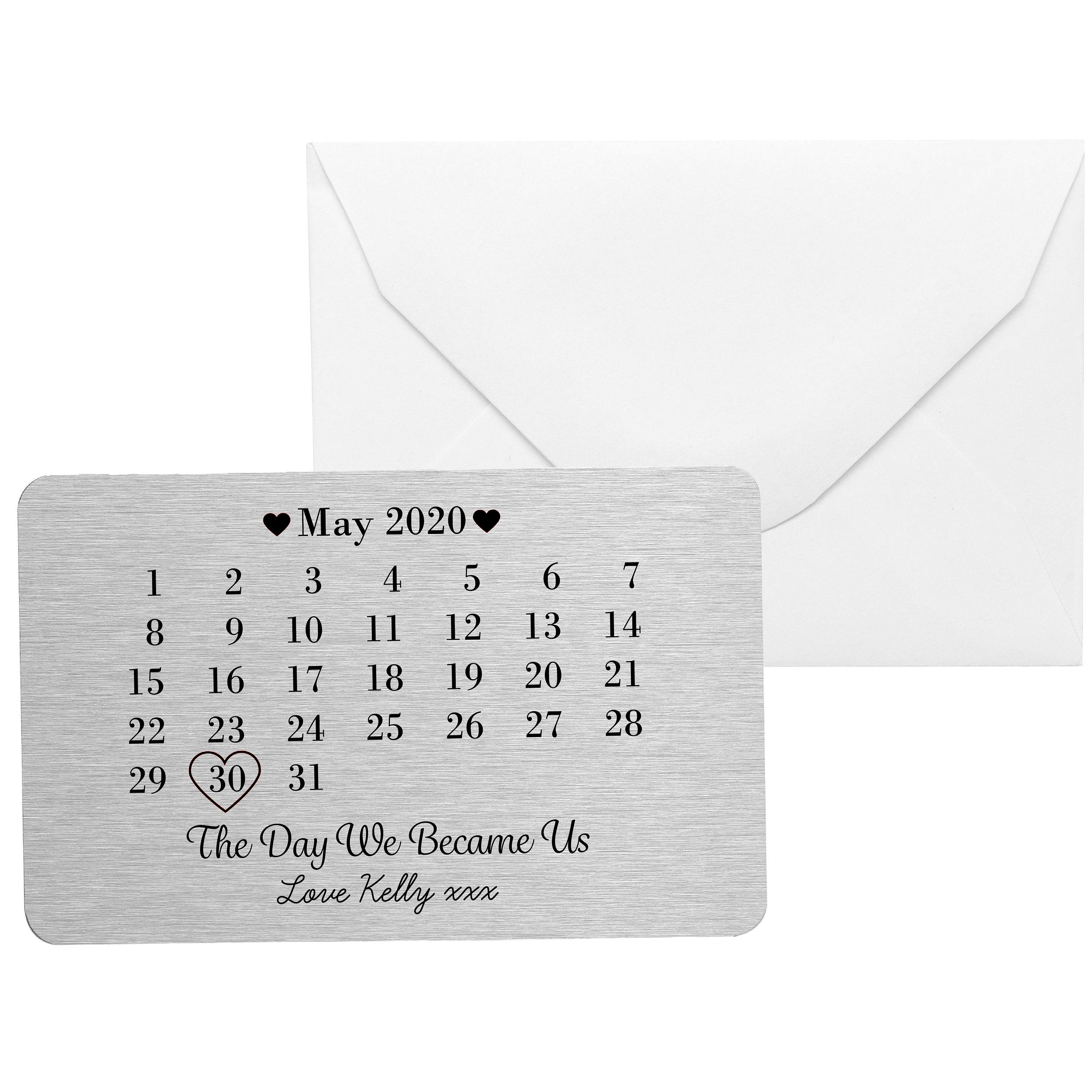 Personalized Day My Life Changed Date Metal Wallet Card