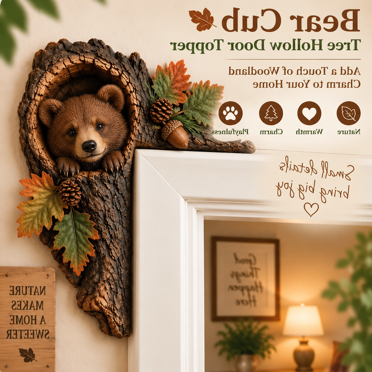 🔥Last Day BUY 3 GET 1 FREE🐿️ 3D Chipmunk Tree Hollow Door Topper | Woodland Animal Doorway Decor For Cozy Nature Homes