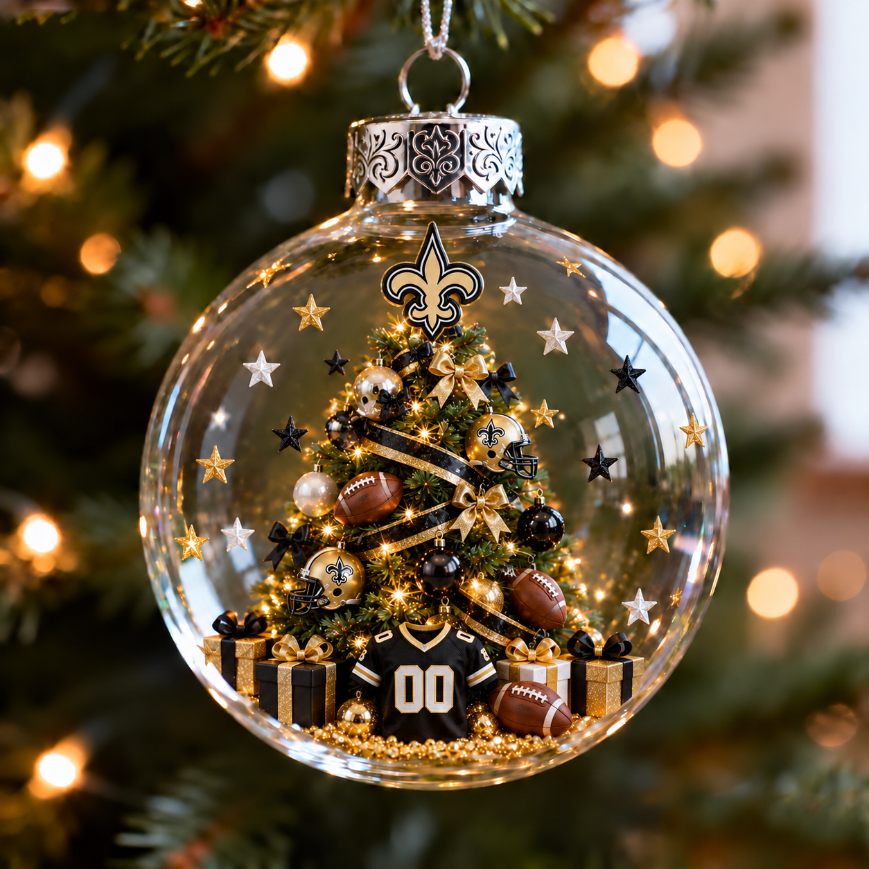 🎄 32-Team Football Christmas Tree Light-Up Ornament