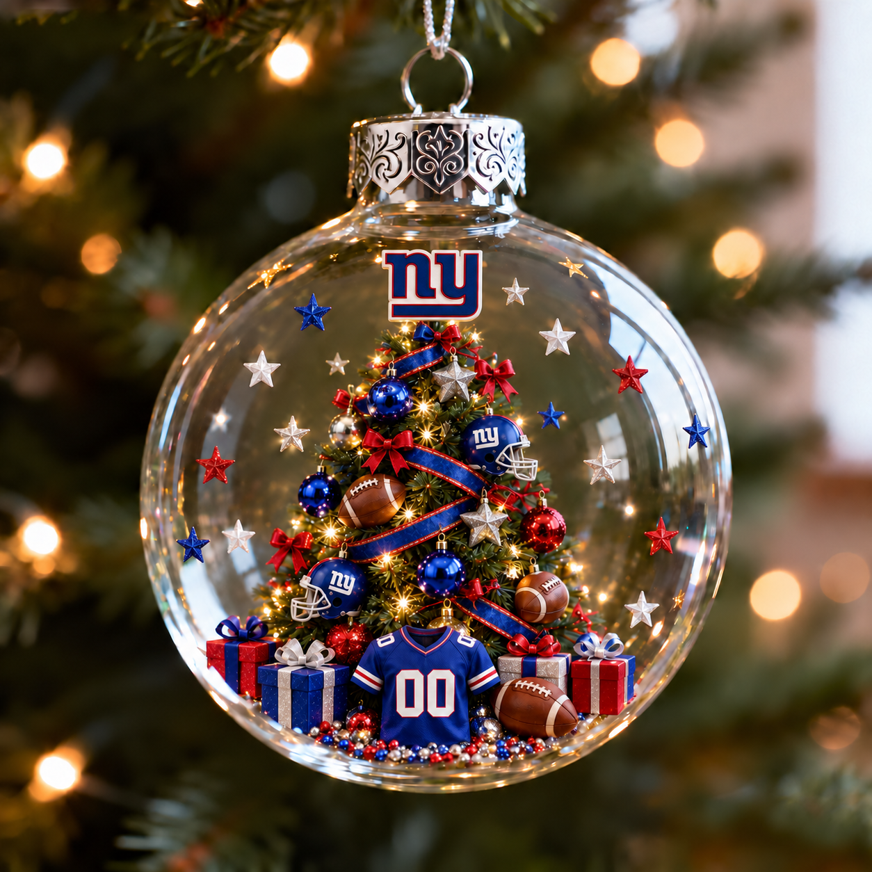 🎄 32-Team Football Christmas Tree Light-Up Ornament
