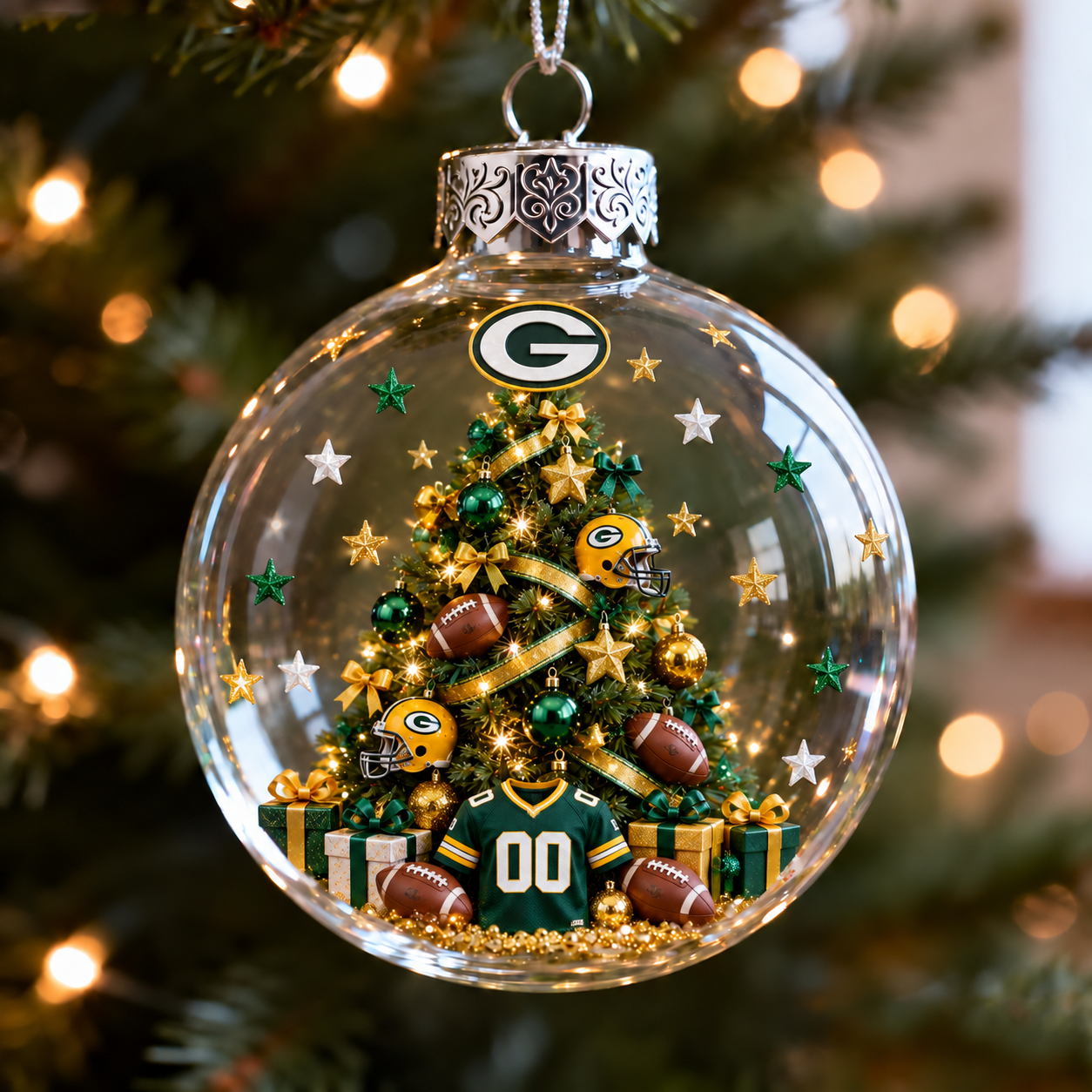 🎄 32-Team Football Christmas Tree Light-Up Ornament
