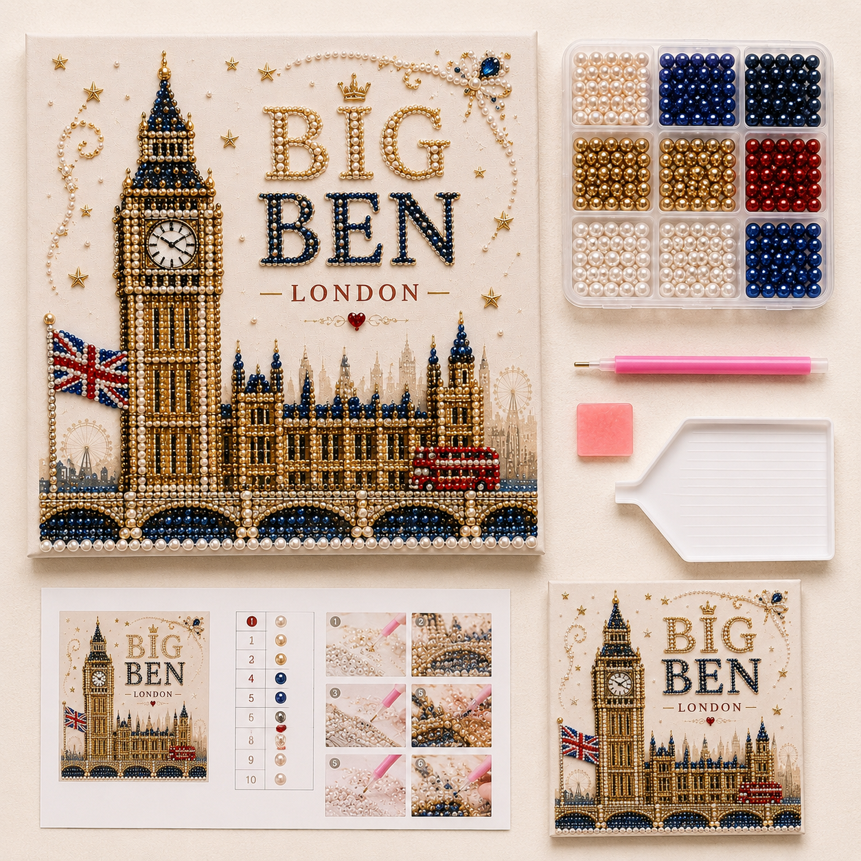 🇬🇧 British Landmarks Pearl Art DIY Kit