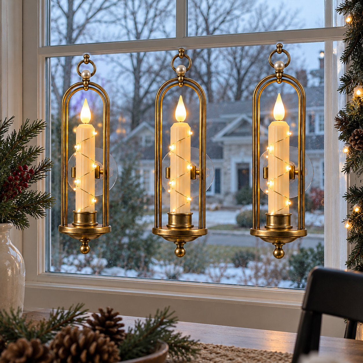 Vintage Window Candle Lights