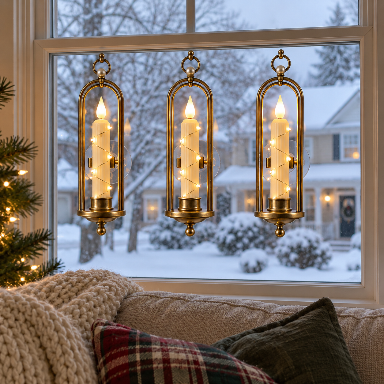 Vintage Window Candle Lights