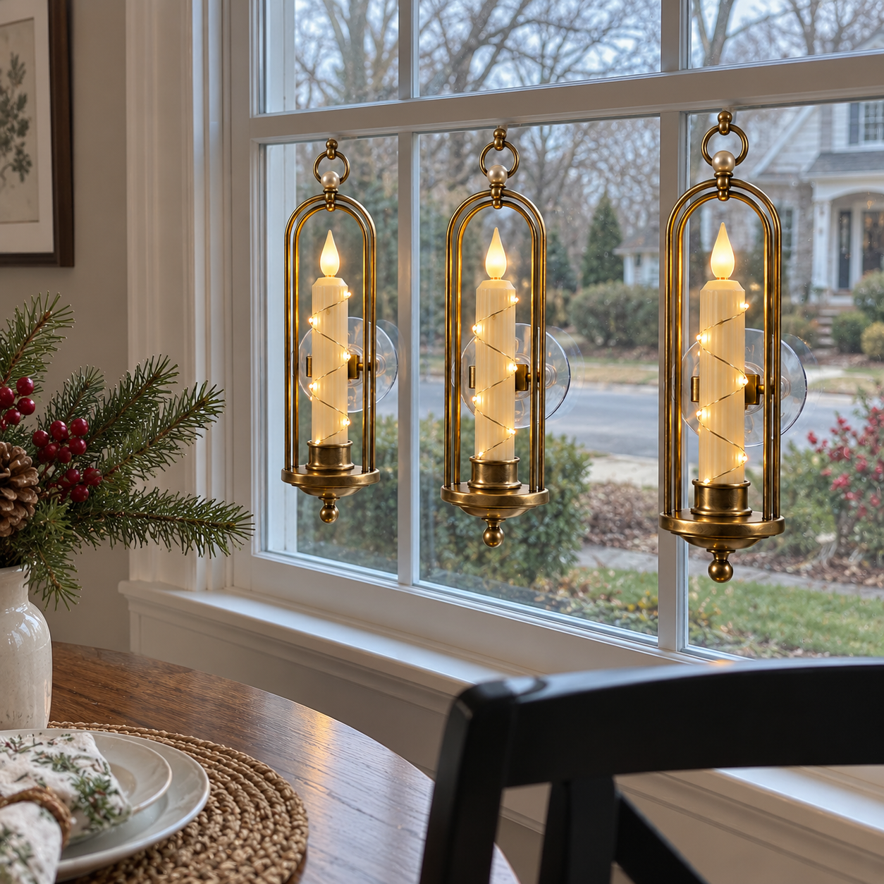 Vintage Window Candle Lights