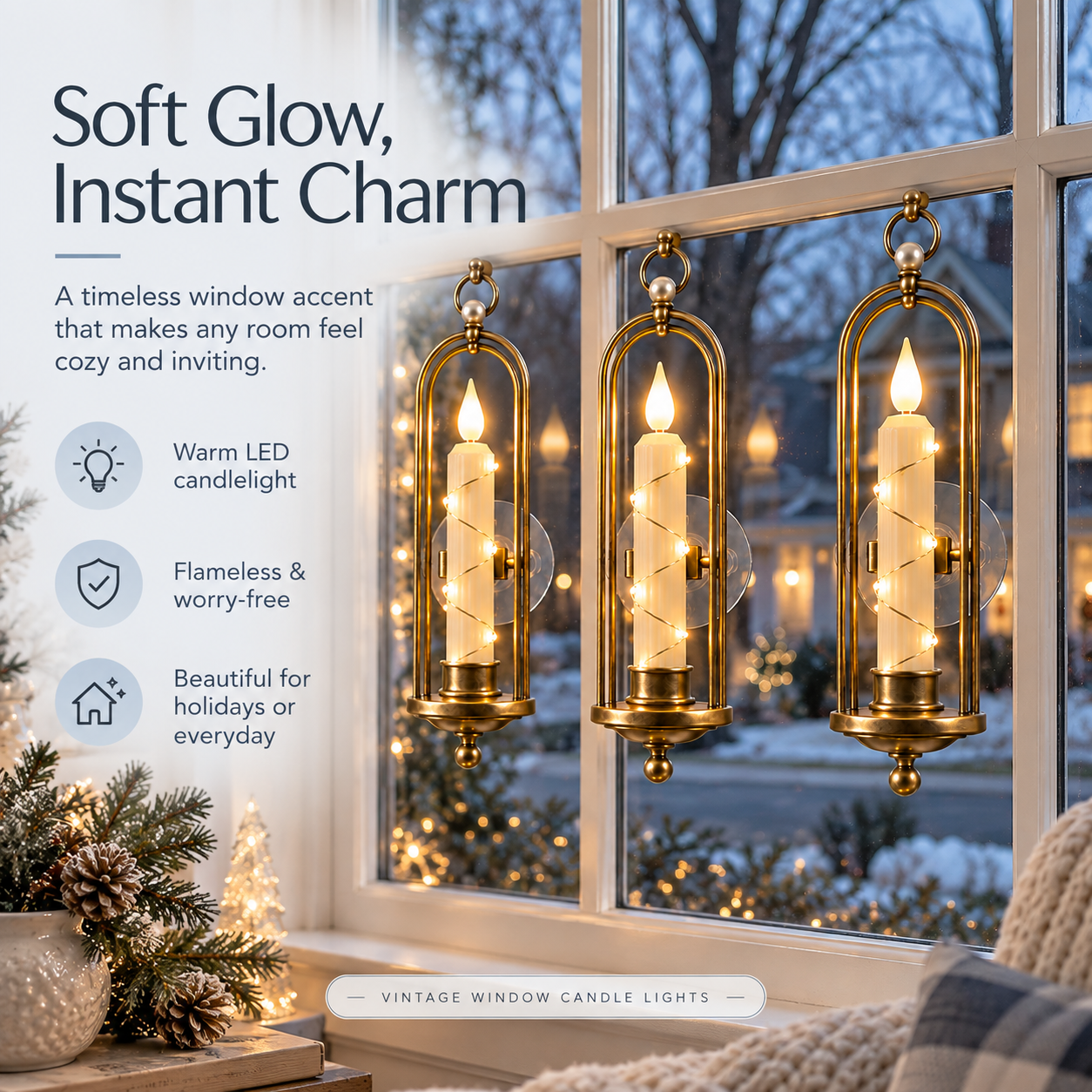 Vintage Window Candle Lights