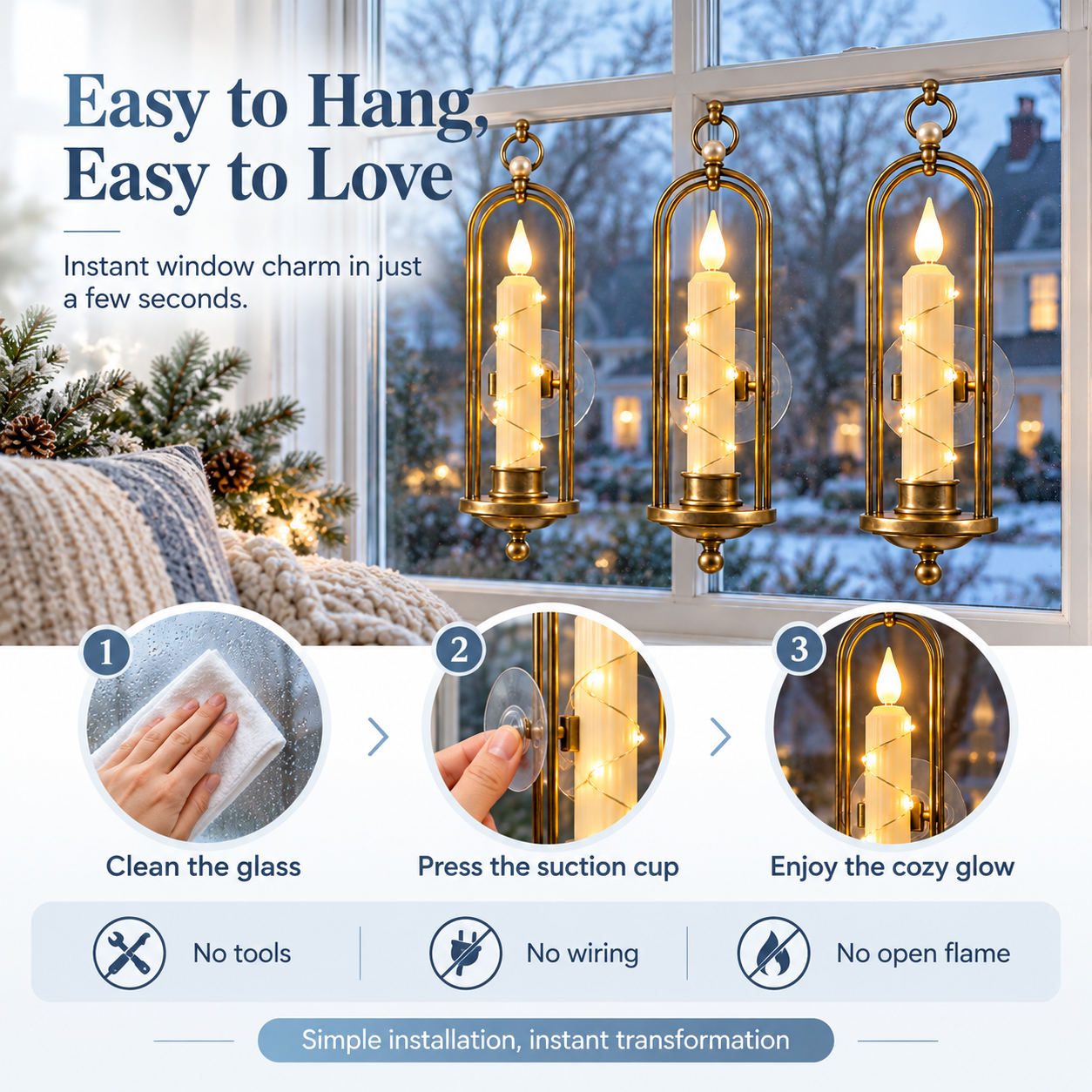 Vintage Window Candle Lights