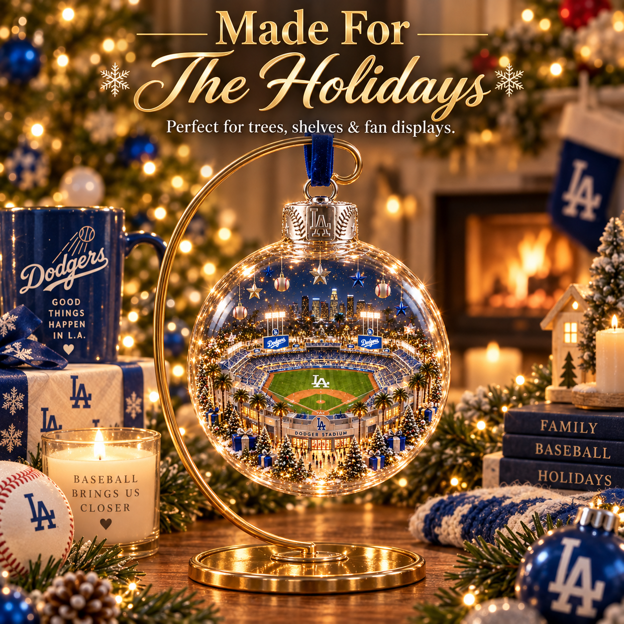 ⚾🎄 Light-Up Baseball Stadium Christmas Ornament