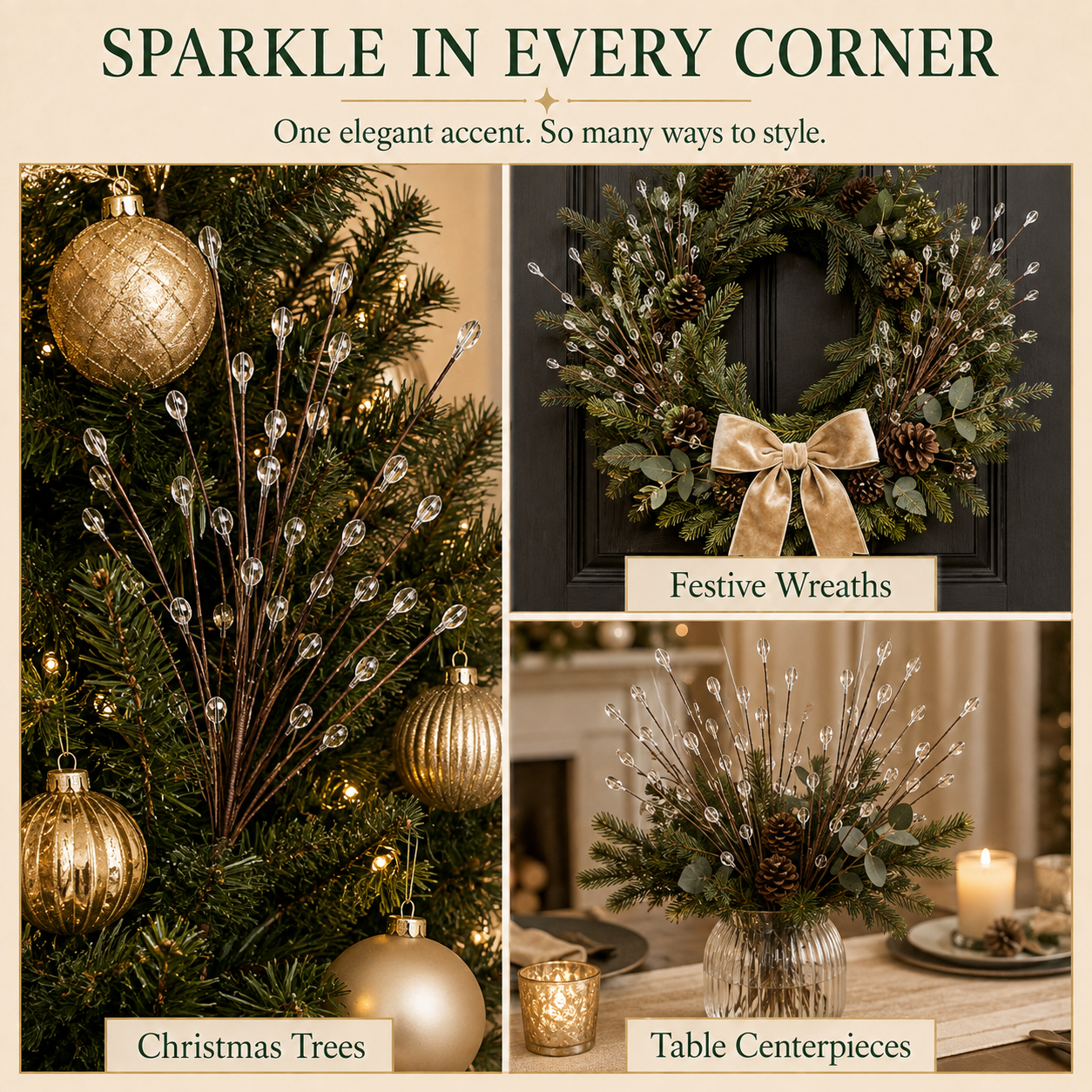 🎅🏻🎄 Sparkling Crystal Branch Christmas Tree Ornament