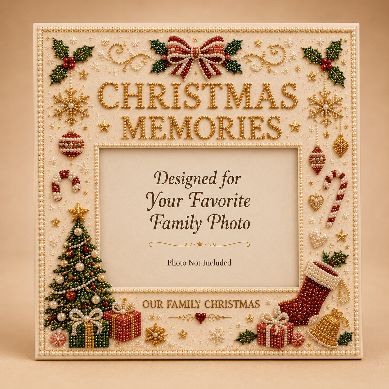 🎄 Christmas Memories DIY Photo Frame Bead Art Kit