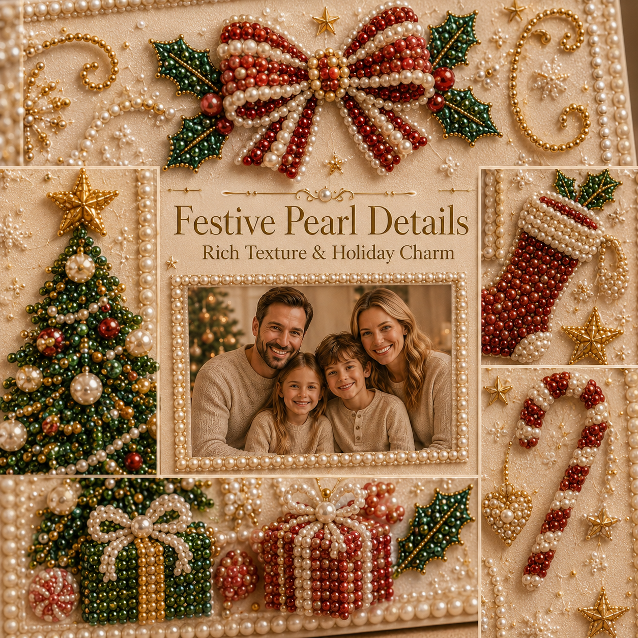 🎄 Christmas Memories DIY Photo Frame Bead Art Kit