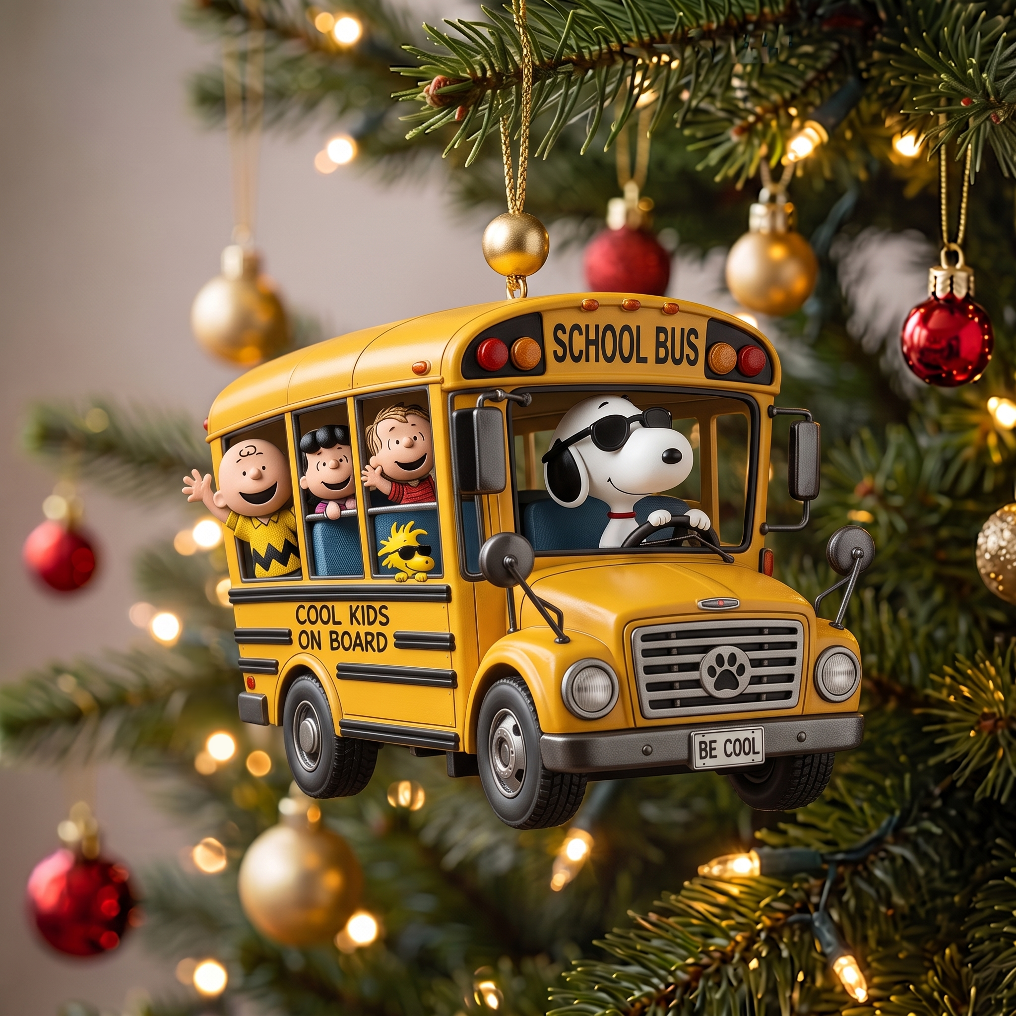 "Cool Kids On Board" Yellow Bus Charm