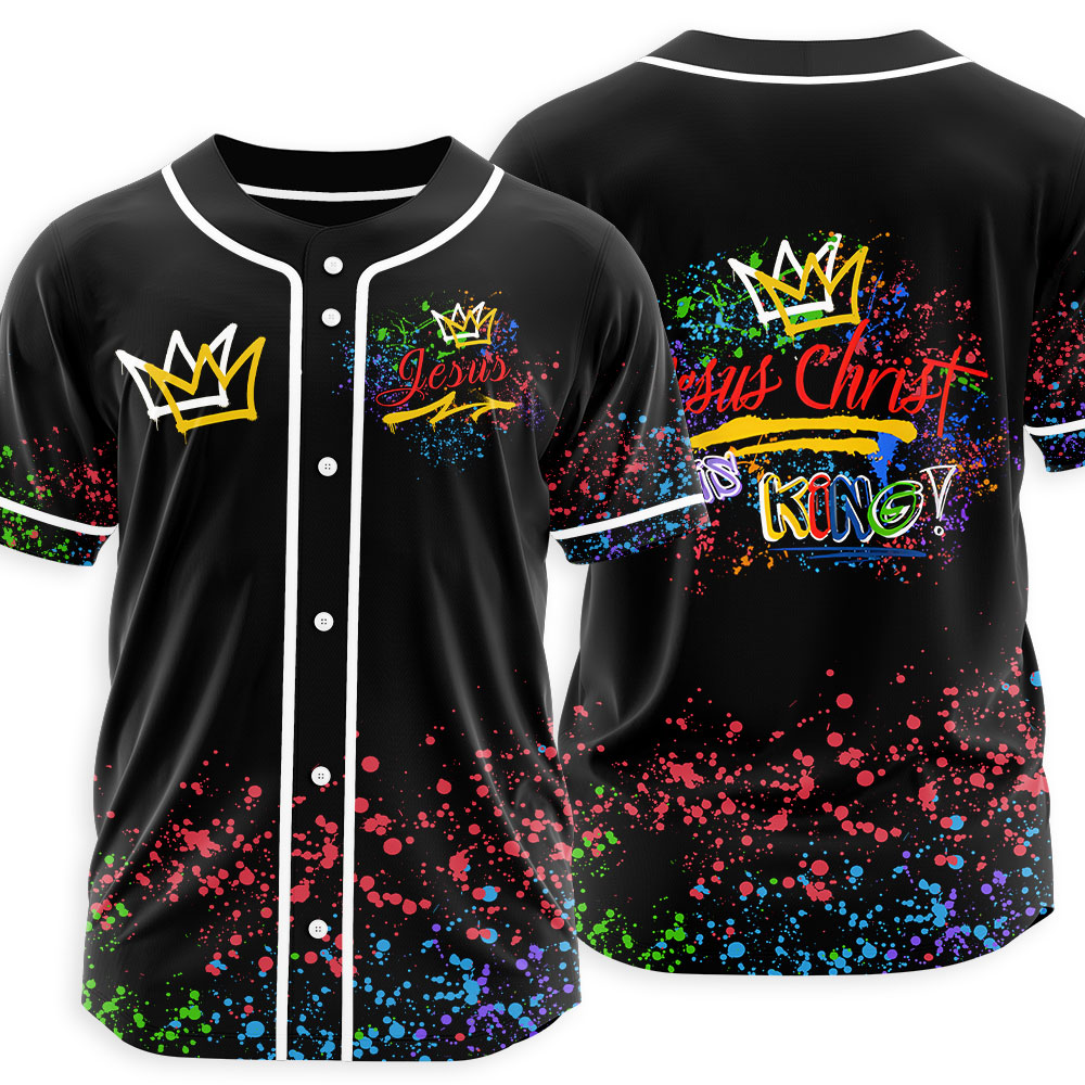 Jesus Is King Christian Baseball Jersey