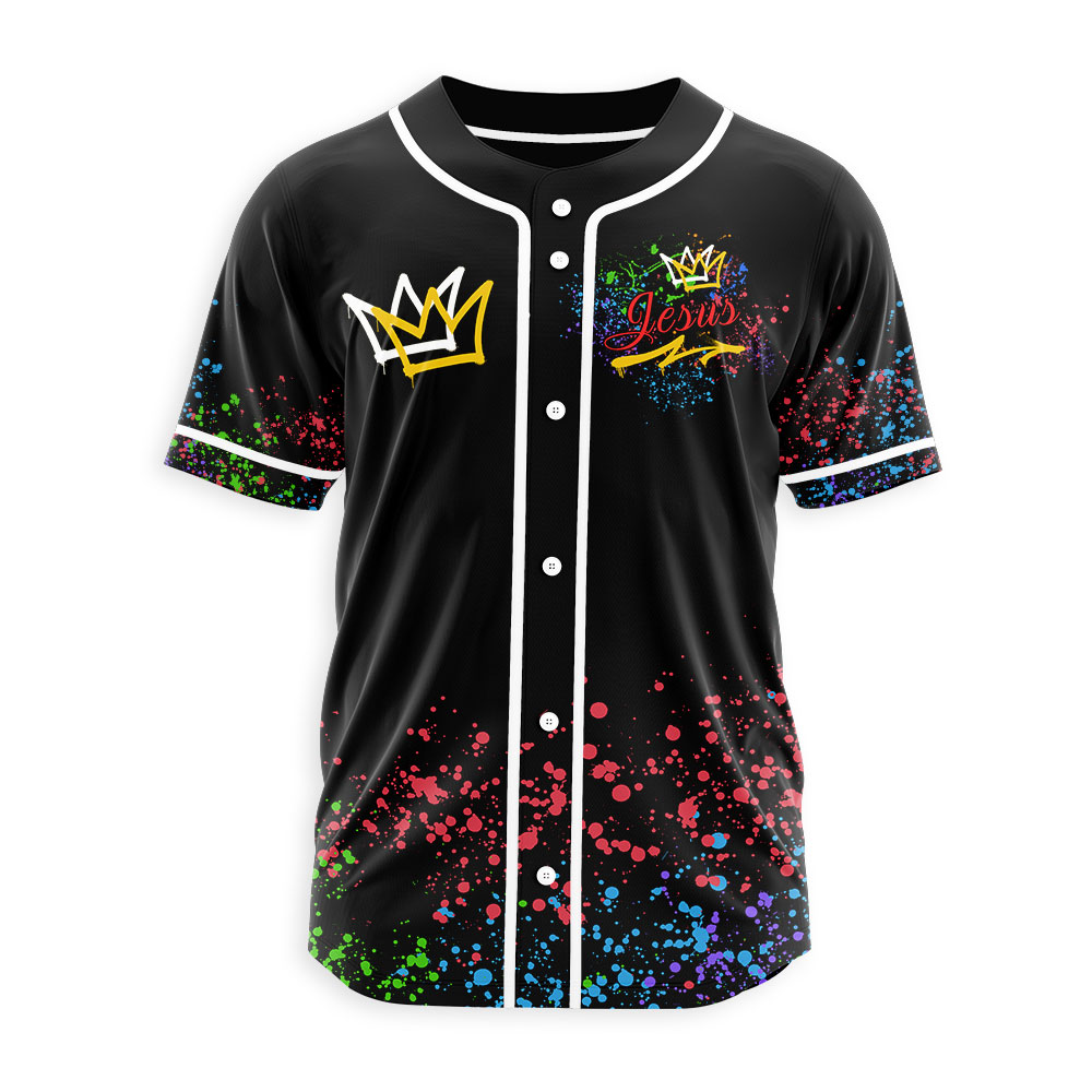 Jesus Is King Christian Baseball Jersey