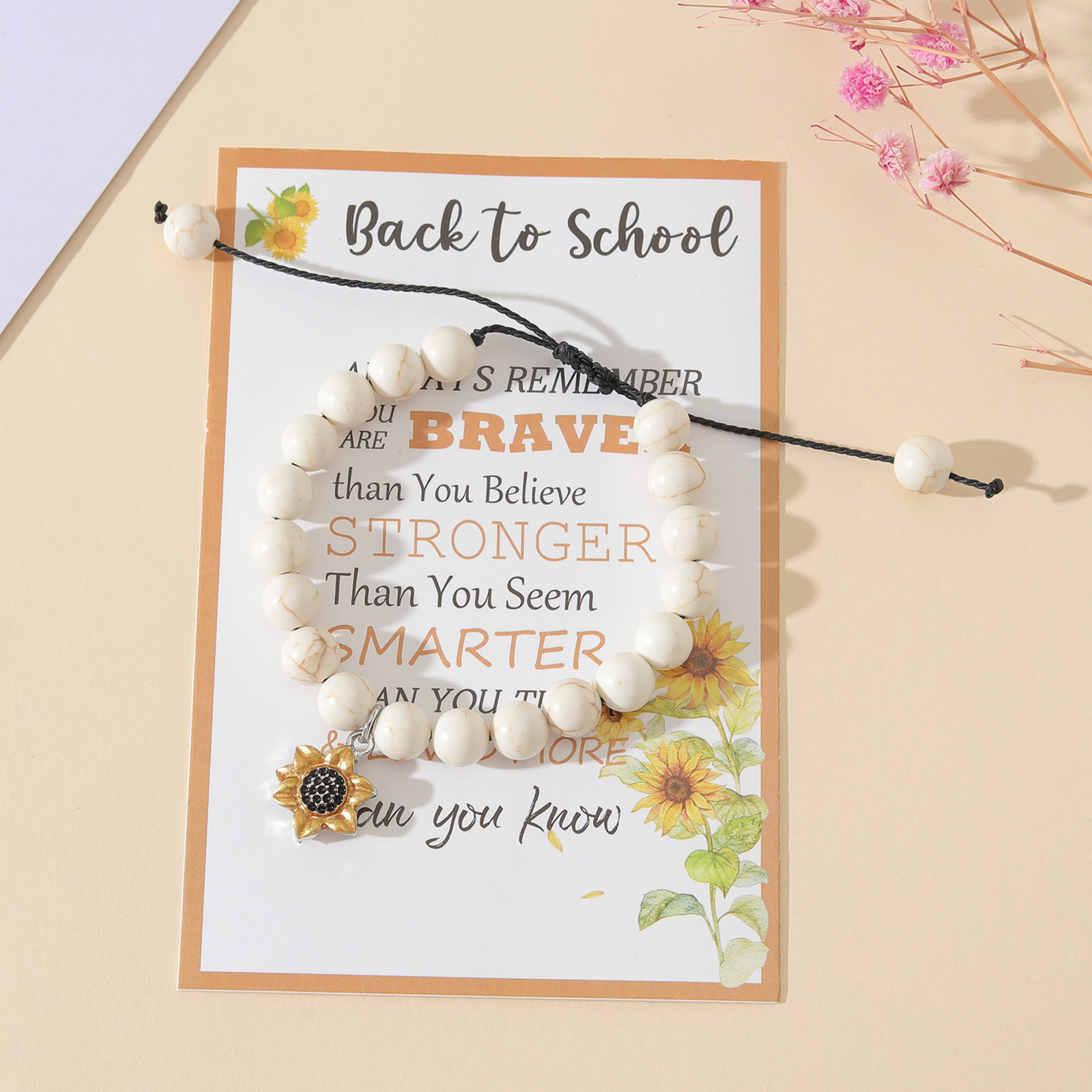 Sunflower Back to School Bracelet