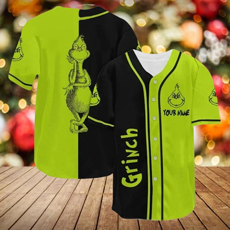Personalized Name Green Guy Teacher Baseball Jersey