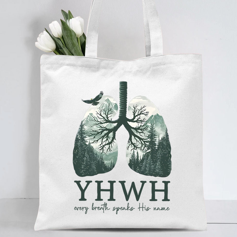 YHWH Nature Lung Christian Canvas Tote Bag