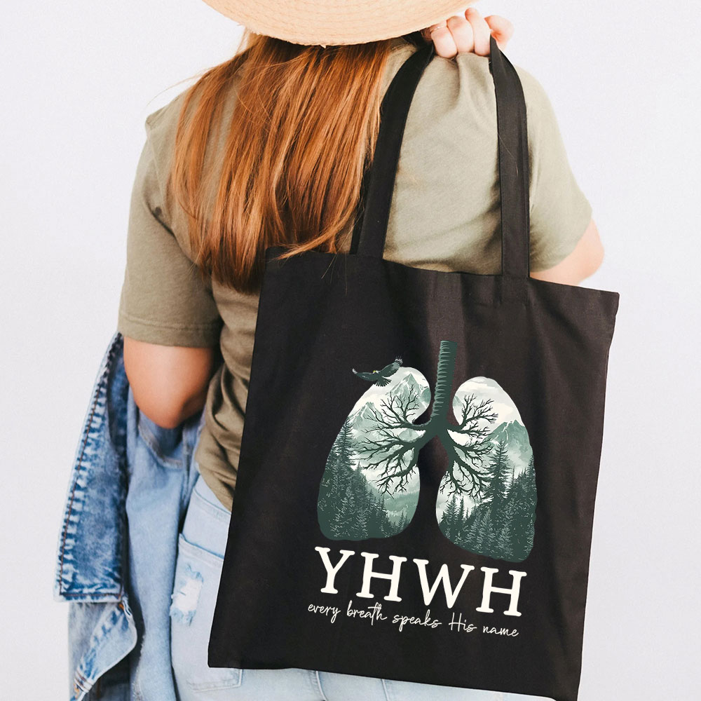 YHWH Nature Lung Christian Canvas Tote Bag