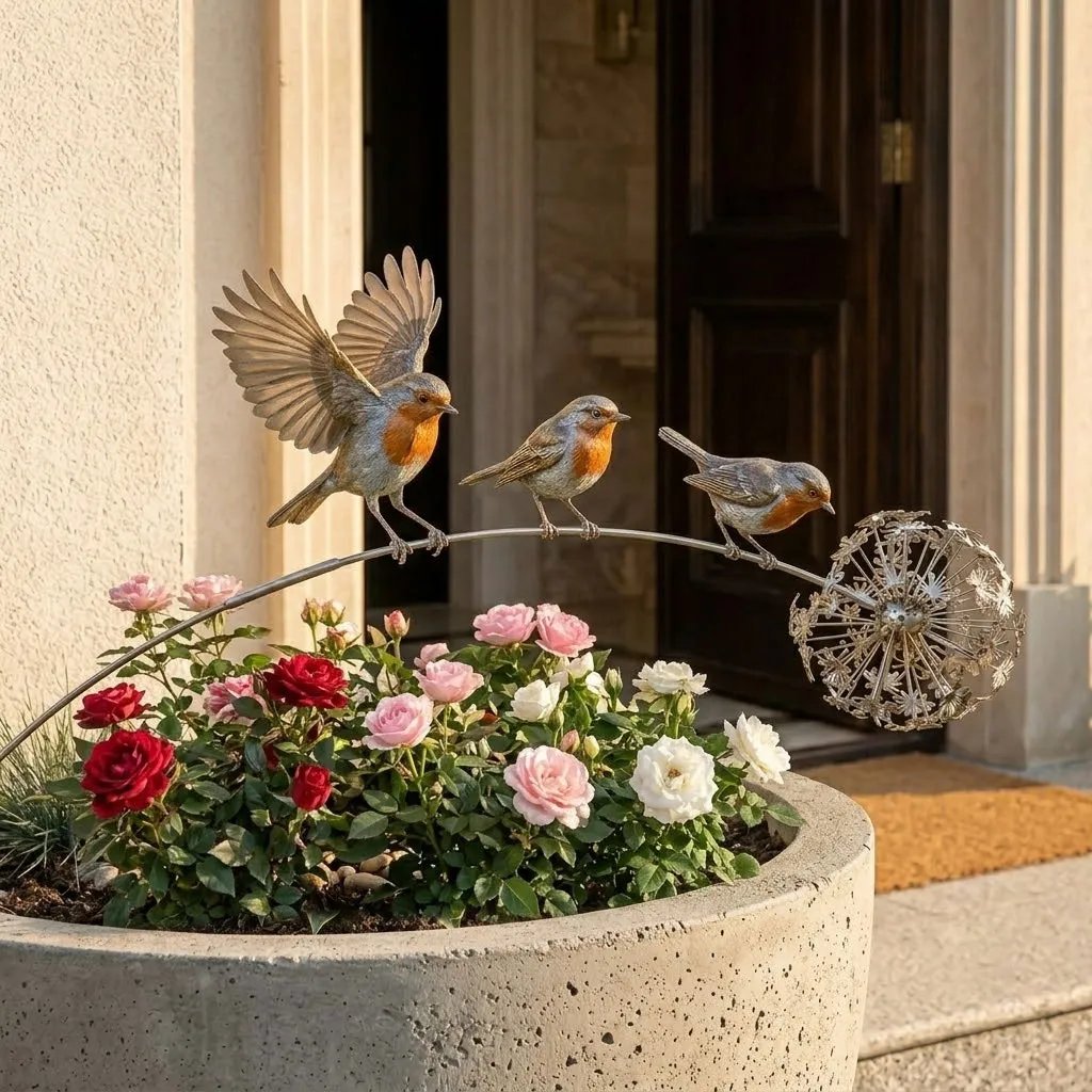 Robin Memorial Garden Stake – Loved Ones Are Near Garden Decor