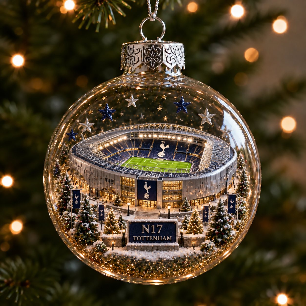 🎄 To Dare Is To Do Light-Up Football Christmas Globe Ornament