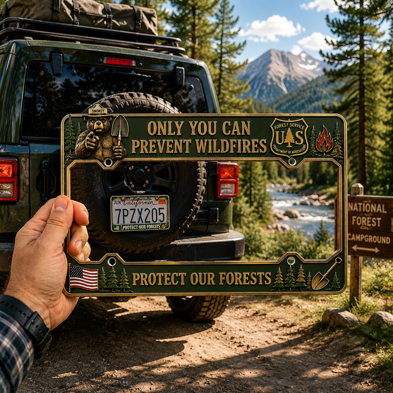 Last Day Promo: 49% OFF🐻Smokey Bear Only You Can Prevent Wildfires License Plate Frame