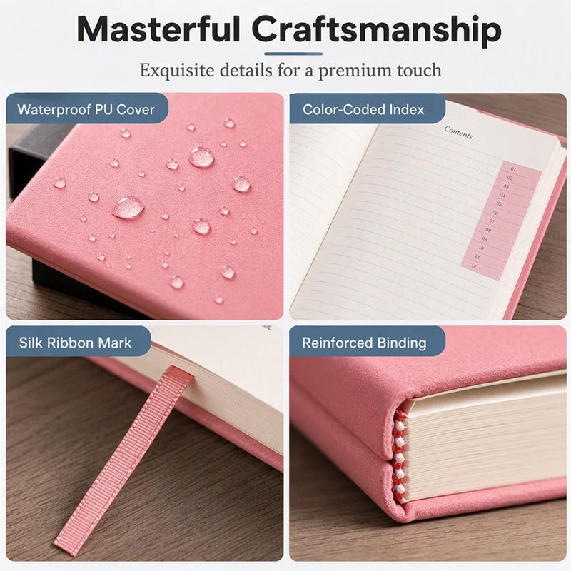 📔50% OFF NOW! 2027 Minimalist Daily Planner Notebook‐ 365‐Day Layout Journal, Lay‐Flat Binding Ink‐Proof Paper PU Cover Agenda for Time Management
