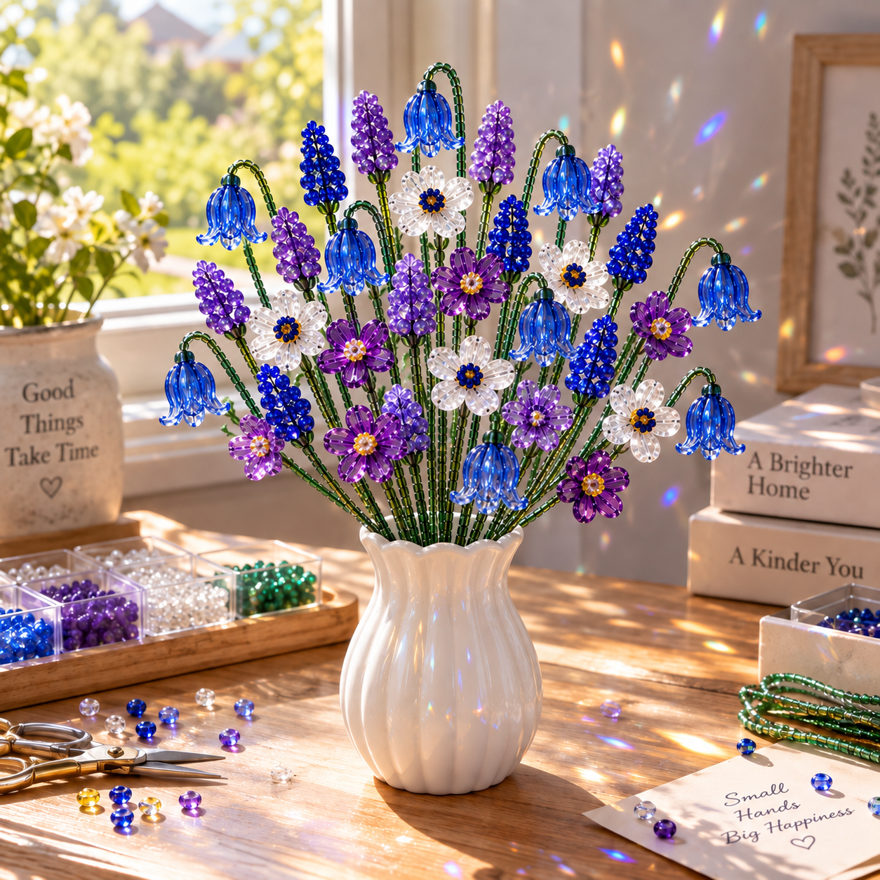 ⏳ Last Day 49% OFF –🌼✨DIY Beaded Wildflower Bouquet Kit – Handmade Crystal Flower Craft Set🌸✨