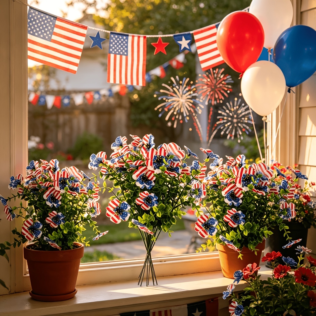 4th of July Hot Sale 60% Off Patriotic Red White Blue Artificial Flowers
