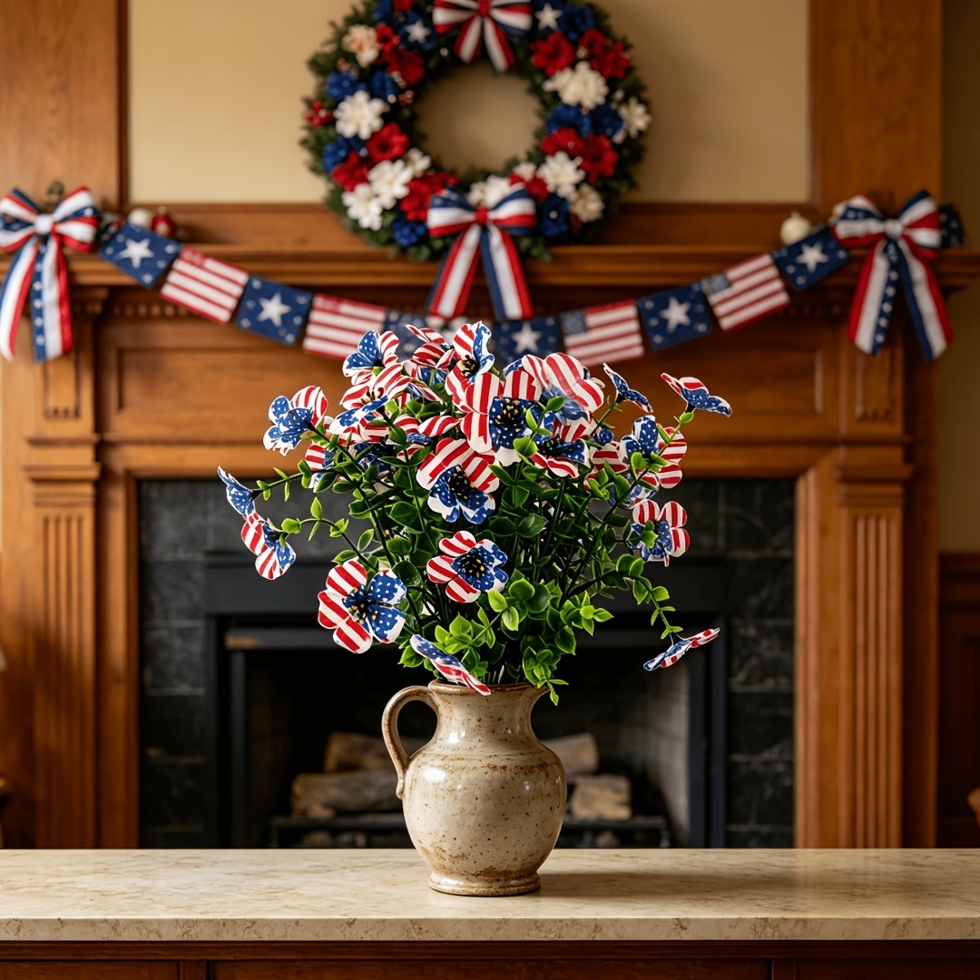 4th of July Hot Sale 60% Off Patriotic Red White Blue Artificial Flowers